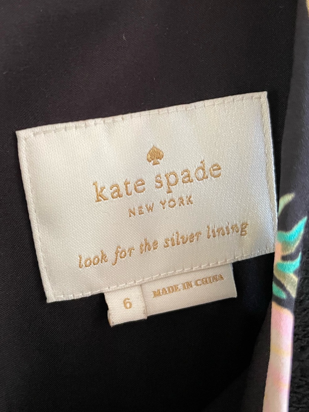 Kate Spade New York Blossom Trim Tweed Dress Size 6 Black Floral EUC - Picture 10 of 11
